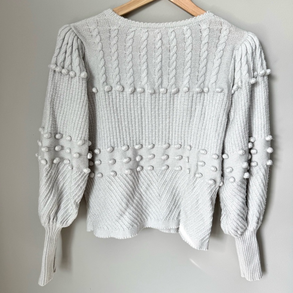 Lilly Pulitzer Cropped Gray Pom Pom Knit Sweater - Picture 4 of 4